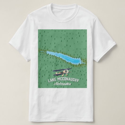 ネブラスカ州マコナヒー湖の旅行ポスター Tシャツ (デザイン正面)