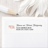 ネブラスカ州マップ(ハート付き) – 任意の色 ラベル (インサイチュ)