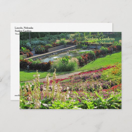 ネブラスカ州リンカーンのサンケンガーデンズ #223 ポストカード (正面/裏面)