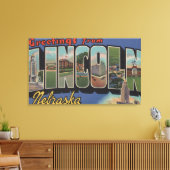 ネブラスカ州リンカーン – ラージ・レター・シーン キャンバスプリント (インサイチュ (リビング))