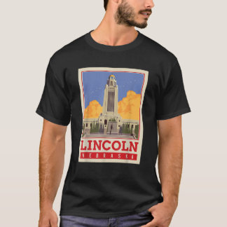 ネブラスカ州会議事堂 リンカーン市 ヴィンテージ風 Tシャツ