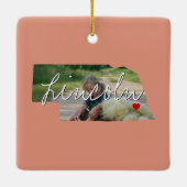 ネブラスカ州写真の挿入物と町名 セラミックオーナメント (裏面)