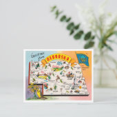 ネブラスカ州地図ヴィンテージ旅行からの挨拶 ポストカード (スタンド正面)