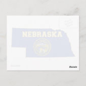 ネブラスカ州旗と地図 ポストカード (裏面)