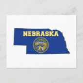 ネブラスカ州旗と地図 ポストカード (正面)