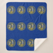 ネブラスカ州旗と愛国心のあるシェルパ毛布 シェルパブランケット (正面)