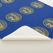 ネブラスカ州旗と愛国心のあるシェルパ毛布 シェルパブランケット (3/4)