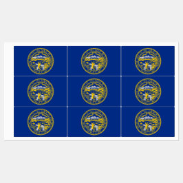 ネブラスカ州旗のある愛国的な州 ラベル