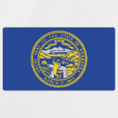 ネブラスカ州旗のある愛国的な州 ラベル (デザイン1)
