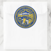 ネブラスカ州旗のシール ラウンドシール (バッグ)