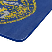 ネブラスカ州旗の付いた小さなガラス板 カッティングボード (角)