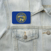 ネブラスカ州旗の付いた愛国的な名前タグ 名札 (インサイチュ)