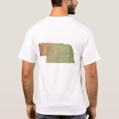 ネブラスカ州旗の地図シティTシャツ Tシャツ (裏面)