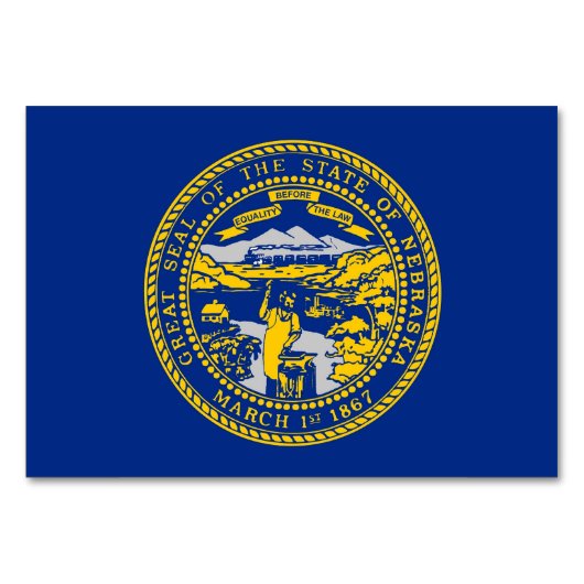 ネブラスカ州旗を持つ愛国的なテーブルカード テーブルナンバー (正面)