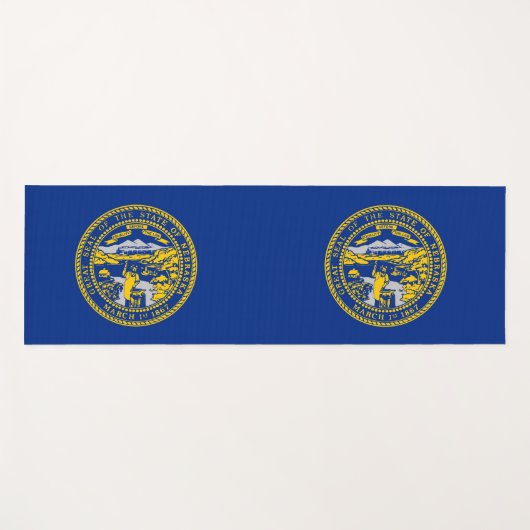 ネブラスカ州旗を持つ愛国的なヨガマット ヨガマット (正面(横))