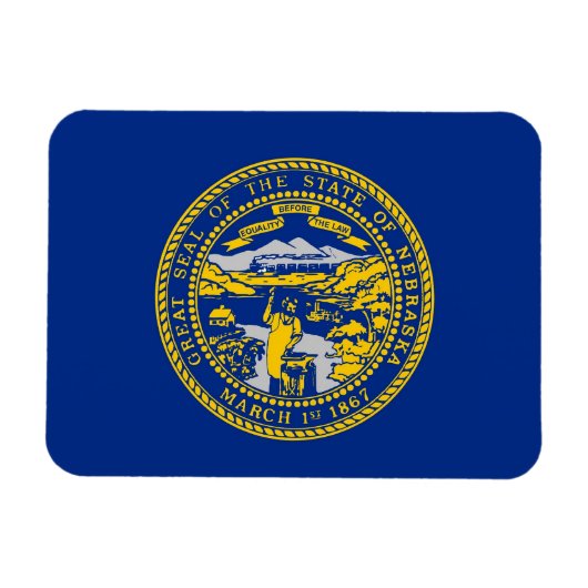 ネブラスカ州旗を持つ愛国的な柔軟な磁石 マグネット (横)