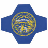 ネブラスカ州旗を掲げた愛国的なサッカーボール サッカーボール (フラット)