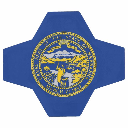 ネブラスカ州旗を掲げた愛国的なサッカーボール サッカーボール (フラット)