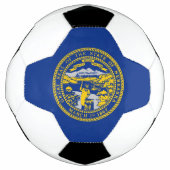 ネブラスカ州旗を掲げた愛国的なサッカーボール サッカーボール (正面)