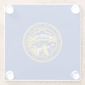 ネブラスカ州旗デザインデコール ガラスコースター (裏面)