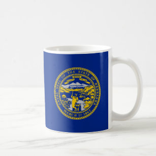 ネブラスカ州旗デザインデコール コーヒーマグカップ