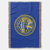 ネブラスカ州旗デザインデコール スローブランケット (正面縦)