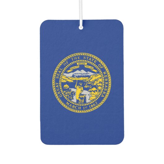 ネブラスカ州旗デザイン カーエアーフレッシュナー (正面)