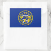 ネブラスカ州旗デザイン 長方形シール (バッグ)