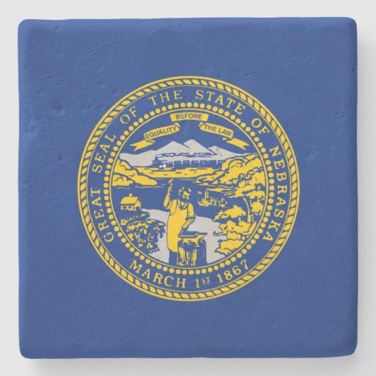 ネブラスカ州旗 ストーンコースター (正面)