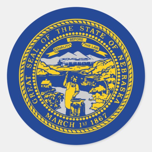 ネブラスカ州旗、ネブラスカ州旗 ラウンドシール (正面)
