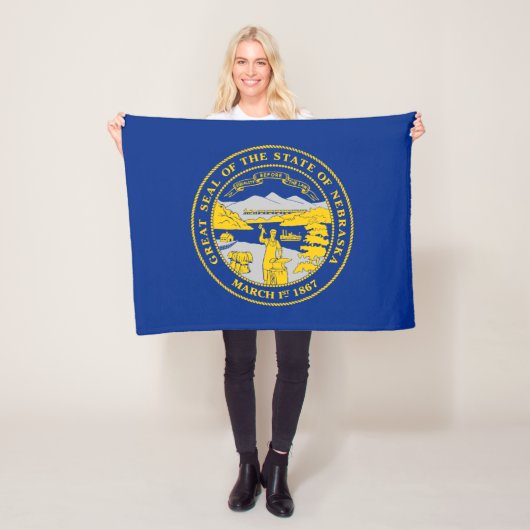 ネブラスカ州旗 フリースブランケット (インサイチュ)