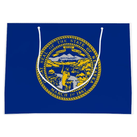 ネブラスカ州旗 ラージペーパーバッグ (正面)