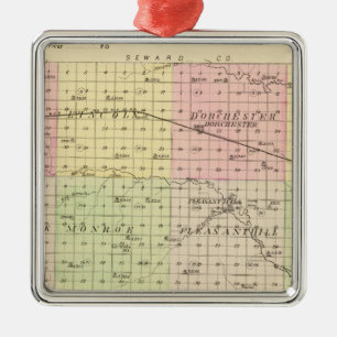 ネブラスカ州生理食塩水郡 メタルオーナメント