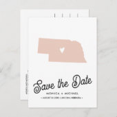 ネブラスカ州目的地ウェディング任意の色 案内ポストカード (正面/裏面)