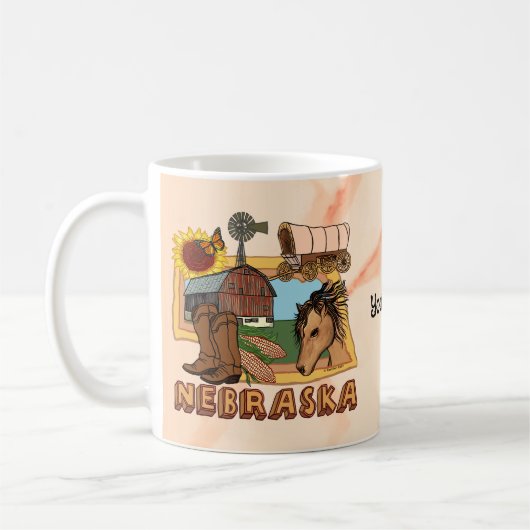 ネブラスカ州 コーヒーマグカップ (左)