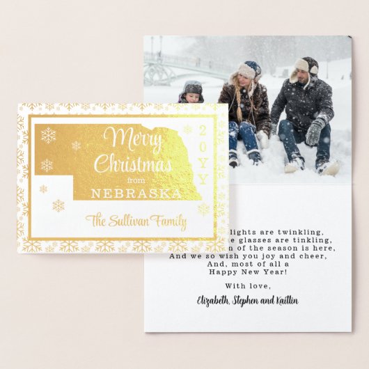 ネブラスカ州 |写真 箔カード (ディスプレー)