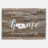 ネブラスカ州 自宅 お気に入りの 木目調 スローブランケット (正面)