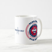 ネブラスカ愛国的な円形モノグラムマグ コーヒーマグカップ (正面右)