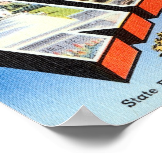 ネブラスカ旅行からのヴィンテージのご挨拶 ポスター (角)