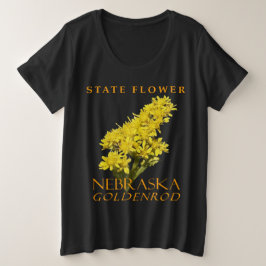 ネブラスカ準州の花 セイヨウオミナエシ プラスサイズTシャツ
