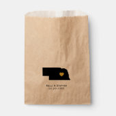 ネブラスカ結婚式の引き出物トリートサックス、抱き枕 フェイバーバッグ (正面)