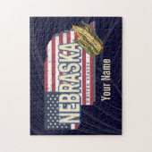 ネブラスカ統一された州レトロ州マップヴィンテージUSA ジグソーパズル (縦)