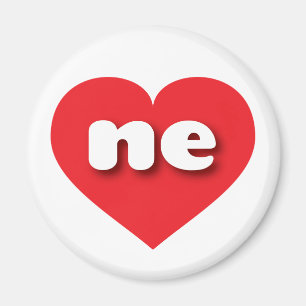 ネブラスカ赤いハート- I love ne マグネット