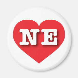 ネブラスカ赤いハート- I love NE マグネット