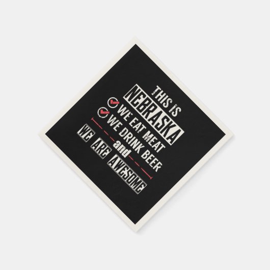 ネブラスカ食べミートドリンク素晴らしビール スタンダードカクテルナプキン (角)