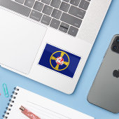 ネブラスカ、オマハ国旗 シール (ノートパソコンとiPhone)