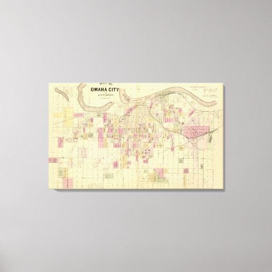 ネブラスカ・オマハ市 キャンバスプリント (正面)