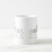 ネブラスカ・オマハ |都市型スカイライン コーヒーマグカップ (中央)