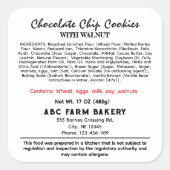 ネブラスカ コテージ フード 法律ラベル スクエアシール (正面)