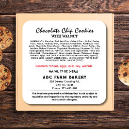 ネブラスカ コテージ フード 法律ラベル スクエアシール